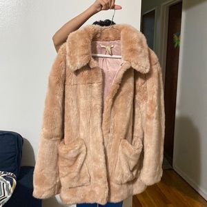 Like new pink fur coat